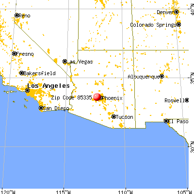 El Mirage, AZ (85335) map from a distance