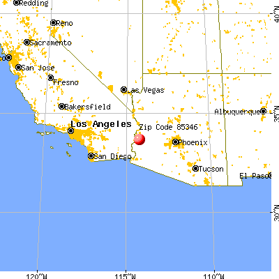 Quartzsite, AZ (85346) map from a distance