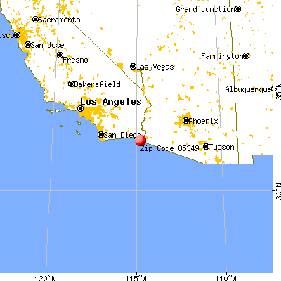 San Luis, AZ (85349) map from a distance