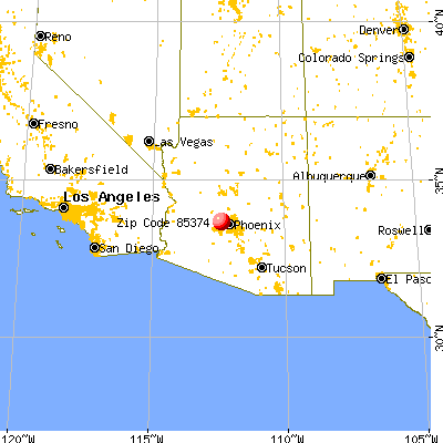 Surprise, AZ (85374) map from a distance