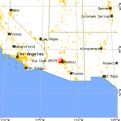 Sun City West, AZ (85375) map from a distance