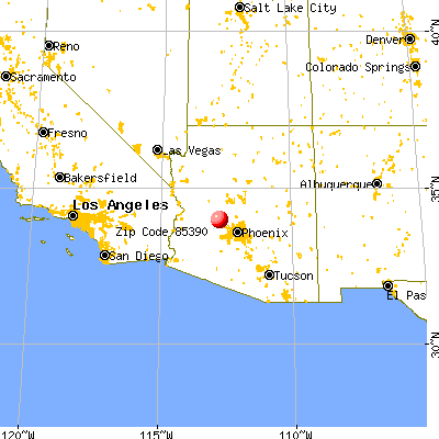 Wickenburg, AZ (85390) map from a distance