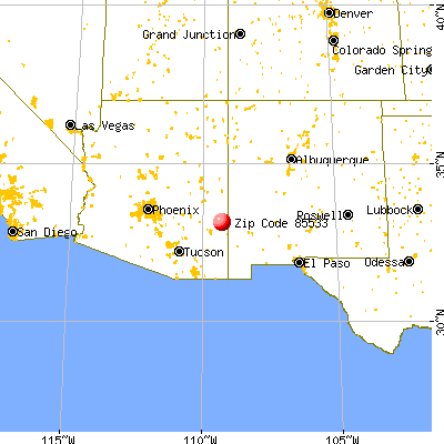 Clifton, AZ (85533) map from a distance