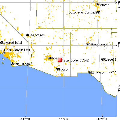 Peridot, AZ (85542) map from a distance