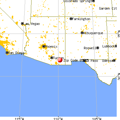 Sunizona, AZ (85625) map from a distance
