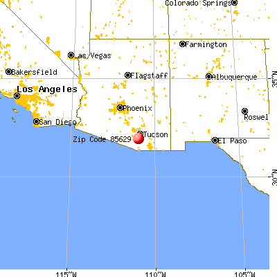 Sahuarita, AZ (85629) map from a distance