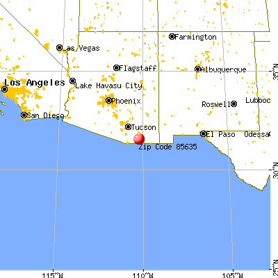 Sierra Vista, AZ (85635) map from a distance