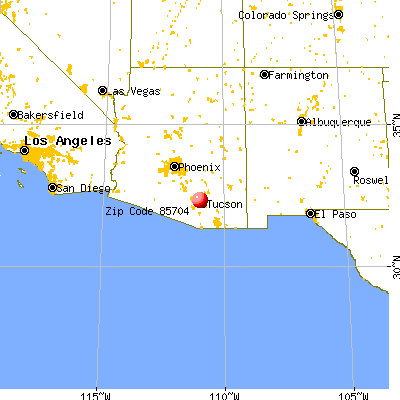 Casas Adobes, AZ (85704) map from a distance