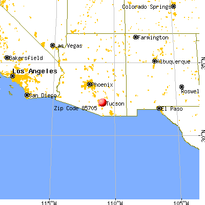 Tucson, AZ (85705) map from a distance