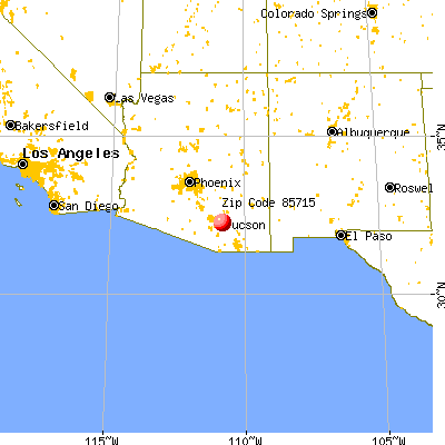 Tucson, AZ (85715) map from a distance