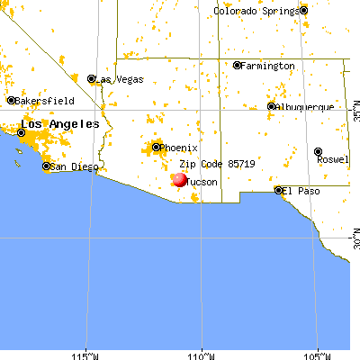 Tucson, AZ (85719) map from a distance