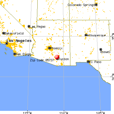 Oro Valley, AZ (85737) map from a distance