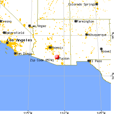 Casas Adobes, AZ (85741) map from a distance