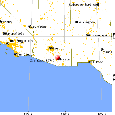 Marana, AZ (85742) map from a distance