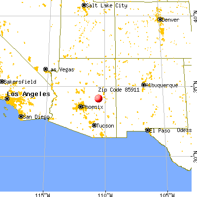 Cibecue, AZ (85911) map from a distance