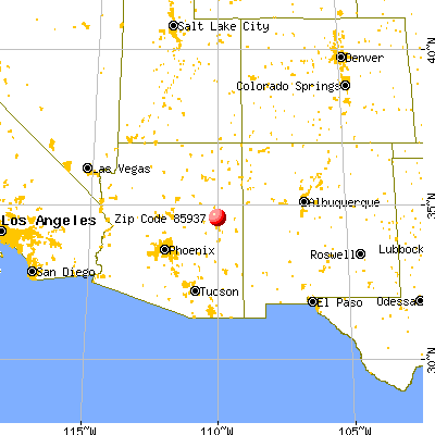 Snowflake, AZ (85937) map from a distance