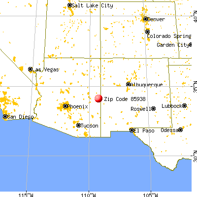 Springerville, AZ (85938) map from a distance