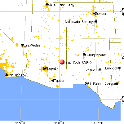 Vernon, AZ (85940) map from a distance