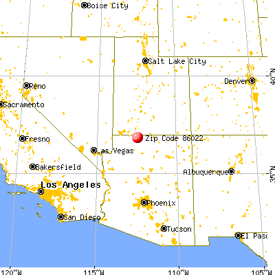 Cane Beds, AZ (86022) map from a distance