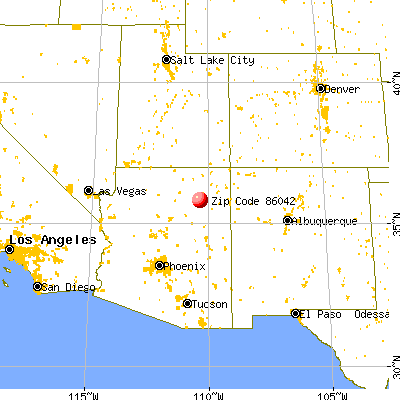 First Mesa, AZ (86042) map from a distance