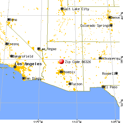 Cottonwood, AZ (86326) map from a distance