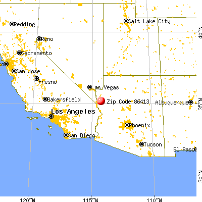 Golden Valley, AZ (86413) map from a distance