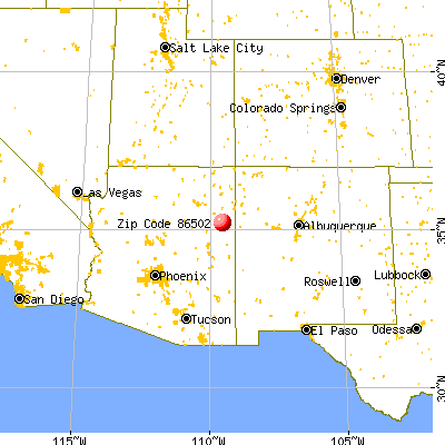 Wide Ruins, AZ (86502) map from a distance