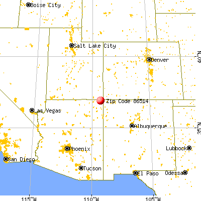 Teec Nos Pos, AZ (86514) map from a distance