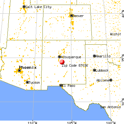 Mountainair, NM (87036) map from a distance