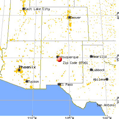 Torreon, NM (87061) map from a distance