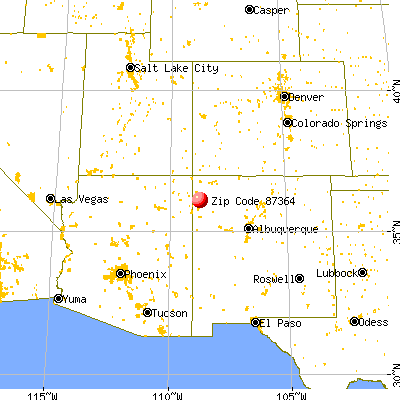 Sheep Springs, NM (87364) map from a distance