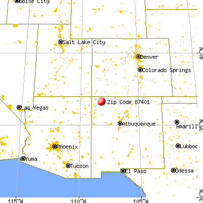 Farmington, NM (87401) map from a distance
