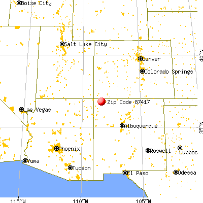 Kirtland, NM (87417) map from a distance