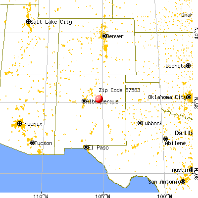 Villanueva, NM (87583) map from a distance