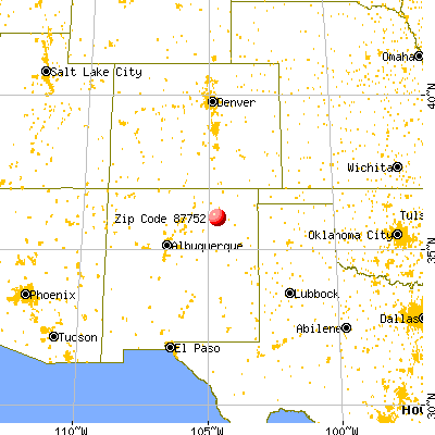 Wagon Mound, NM (87752) map from a distance