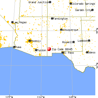 Lordsburg, NM (88045) map from a distance