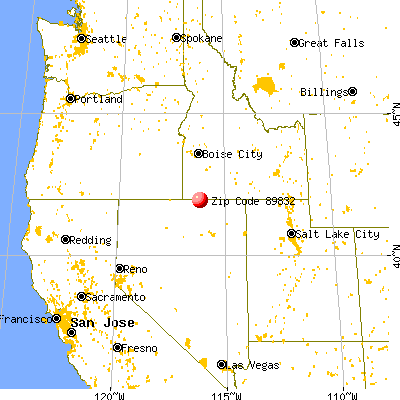 Owyhee, NV (89832) map from a distance