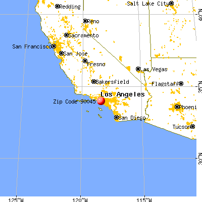 Los Angeles, CA (90045) map from a distance