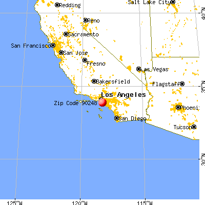 Los Angeles, CA (90248) map from a distance