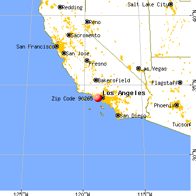 Malibu, CA (90265) map from a distance