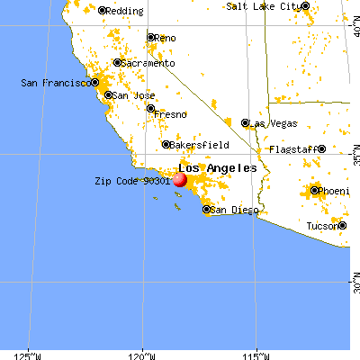Inglewood, CA (90301) map from a distance