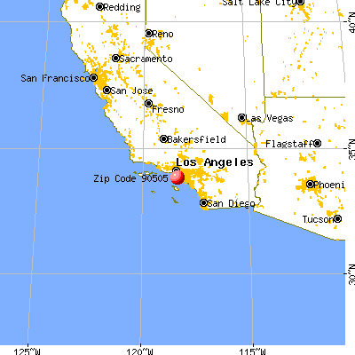 Torrance, CA (90505) map from a distance