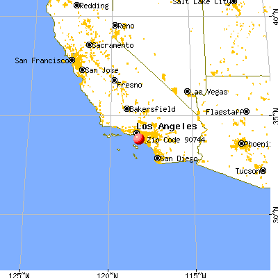 Los Angeles, CA (90744) map from a distance
