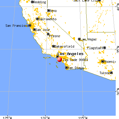 Long Beach, CA (90803) map from a distance