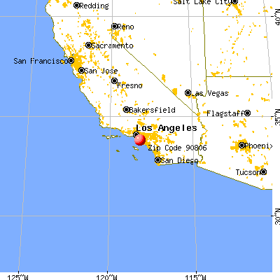 Long Beach, CA (90806) map from a distance