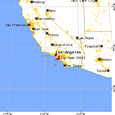 Long Beach, CA (90813) map from a distance