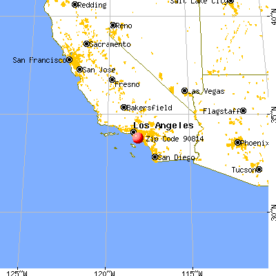Long Beach, CA (90814) map from a distance