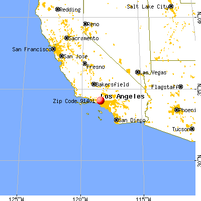 Los Angeles, CA (91401) map from a distance