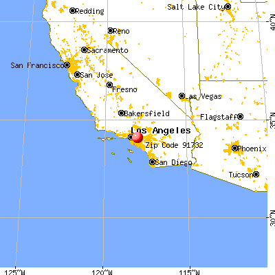 El Monte, CA (91732) map from a distance