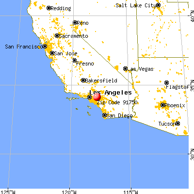 La Verne, CA (91750) map from a distance